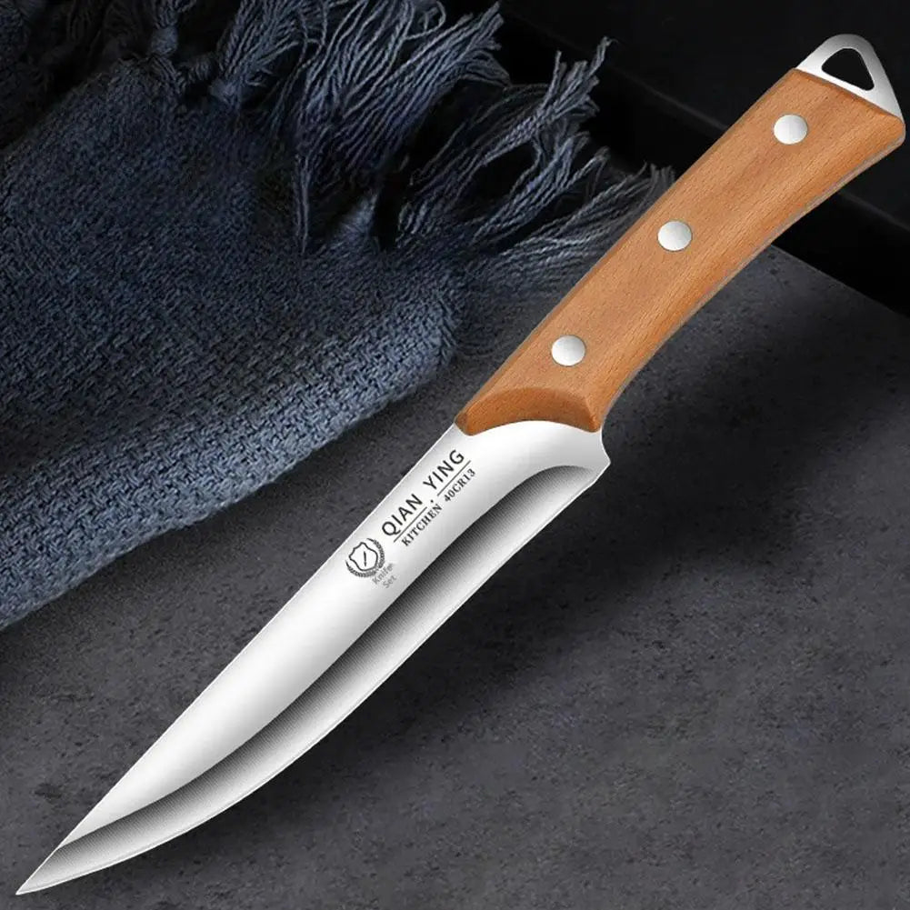Professional Boning Knife | Stainless Steel & Wood Handle + Sheath