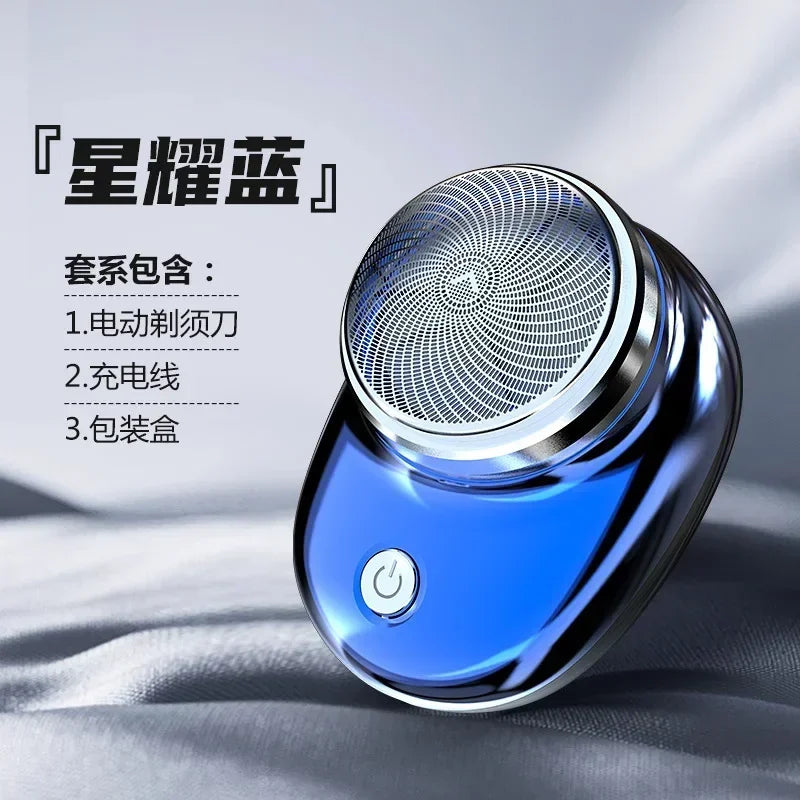 Rechargeable Mini Electric Shaver | Portable Wet/Dry USB-C Razor Mini Electric Shaver Peaceful Pleasures Health and Wellness 021-blue