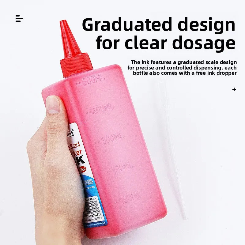 1pc Whiteboard pen ink 500ML replenishment liquid water-based large capacity erasable environmentally friendly filling liquid Peaceful Pleasures Health and Wellness