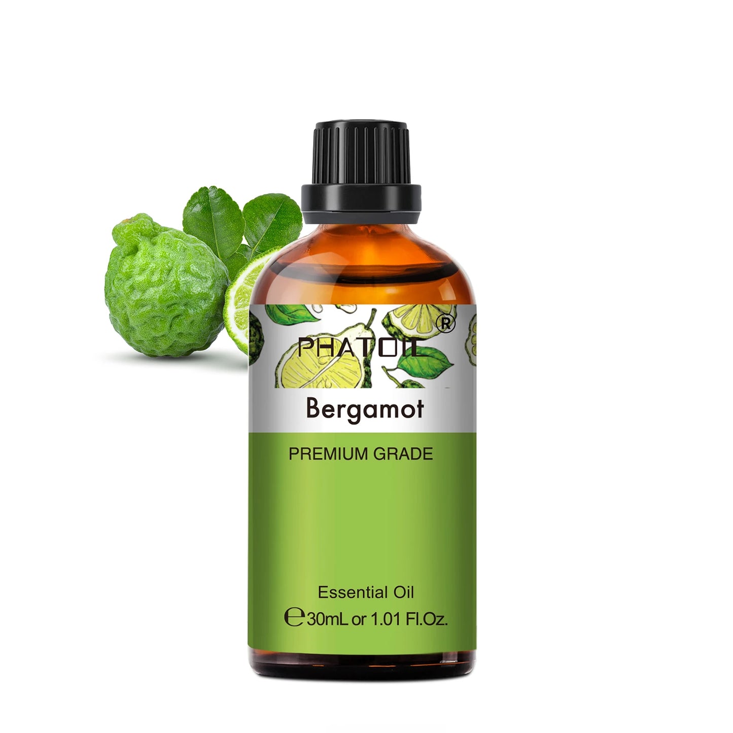 PHATOIL 30ml Lavender Lemon Eucalyptus Sandalwood Bergamot Aromatherapy Essential Oil For Diffuser,Candle Making,DIY Soap & Bomb Peaceful Pleasures Health and Wellness Bergamot 30ml