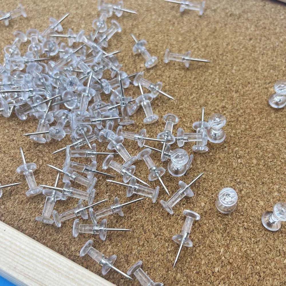 Transparent Push Pins Thumb Tacks with Box – 20/50/100 Pack