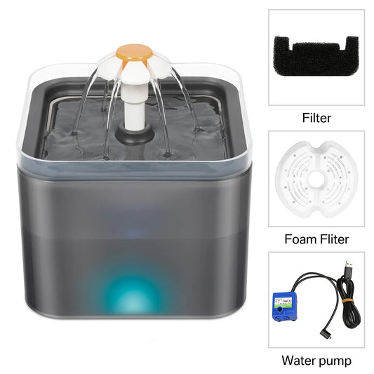 Cat Water Fountain 2L – Silent LED Automatic Pet Dispenser Pet Water Fountain Peaceful Pleasures Health and Wellness