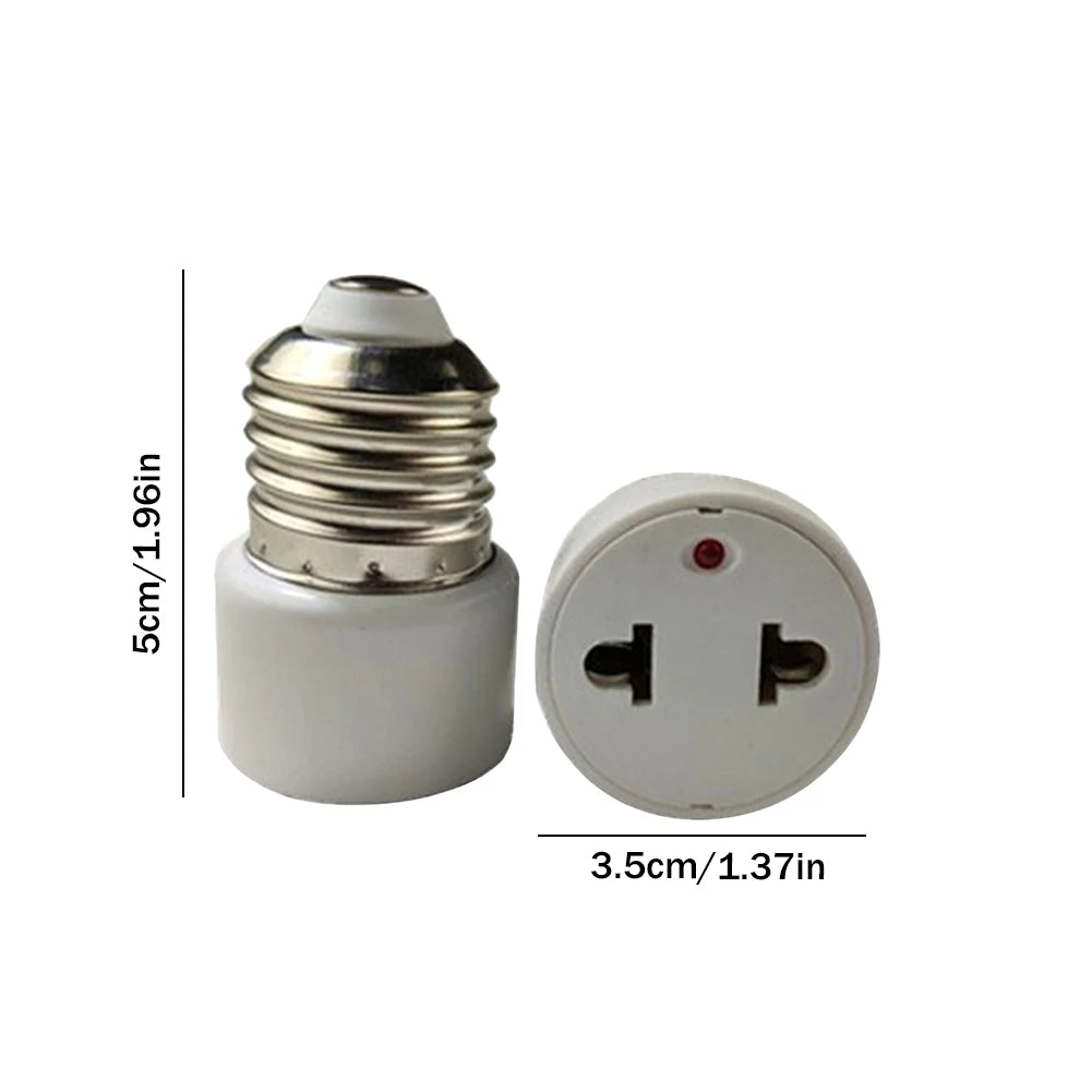 Bulb Base Screw Adapter E26/E27 Light Socket To Plug Adapter Flame Retardant Prong Light Socket Outlet Fit for 2/3 Prong Convert Peaceful Pleasures Health and Wellness