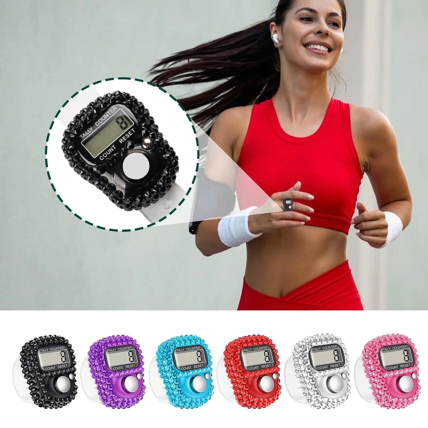 1Pcs Finger Clickers For Counting LCD Display Number Clicker Counter LCD Screen Number Tracking Record Ring Clicker Maker Peaceful Pleasures Health and Wellness