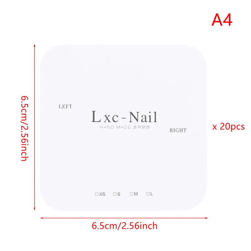 20 Sheets Nail Packaging Cards Press-On Nail Display Handmade False Nail Design Swatch Show Card Manicure Sample Display Salon Peaceful Pleasures Health and Wellness A3