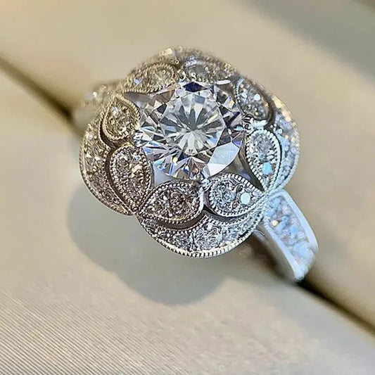 925 Silver CZ Diamond Bridal Ring Set – Women's Wedding Ring Bridal Ring Set Oasis Select