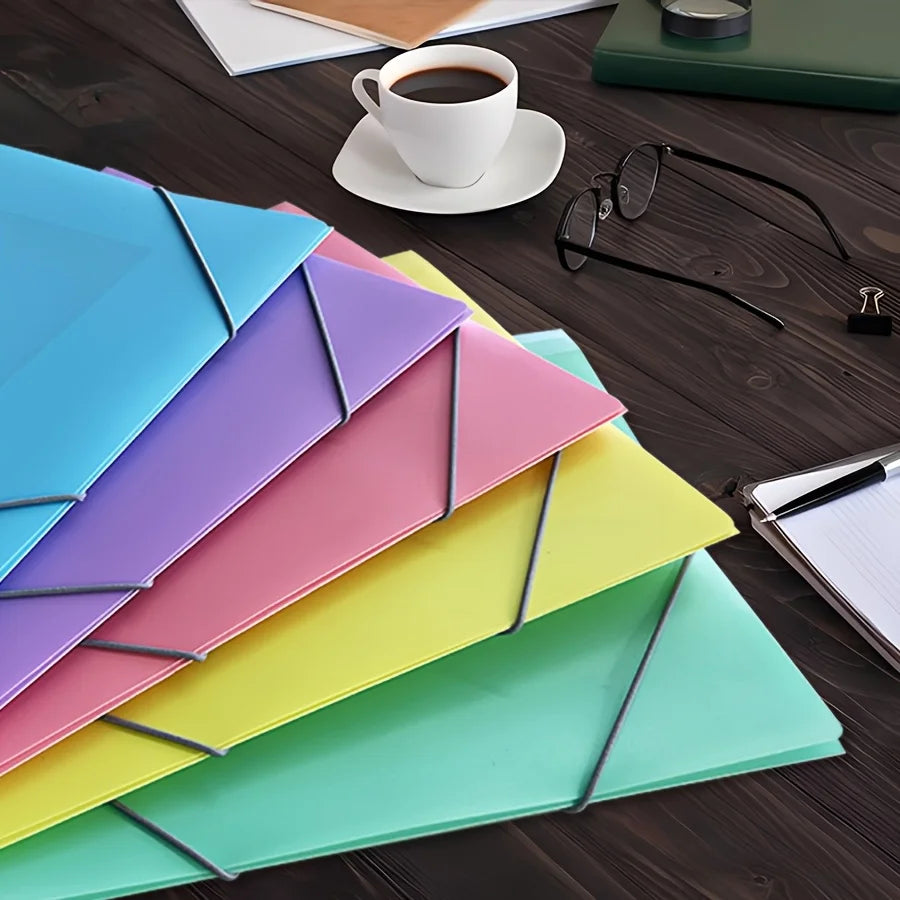 5pcs A4 Project Binder Elastic File Bags | Frosted Cover
