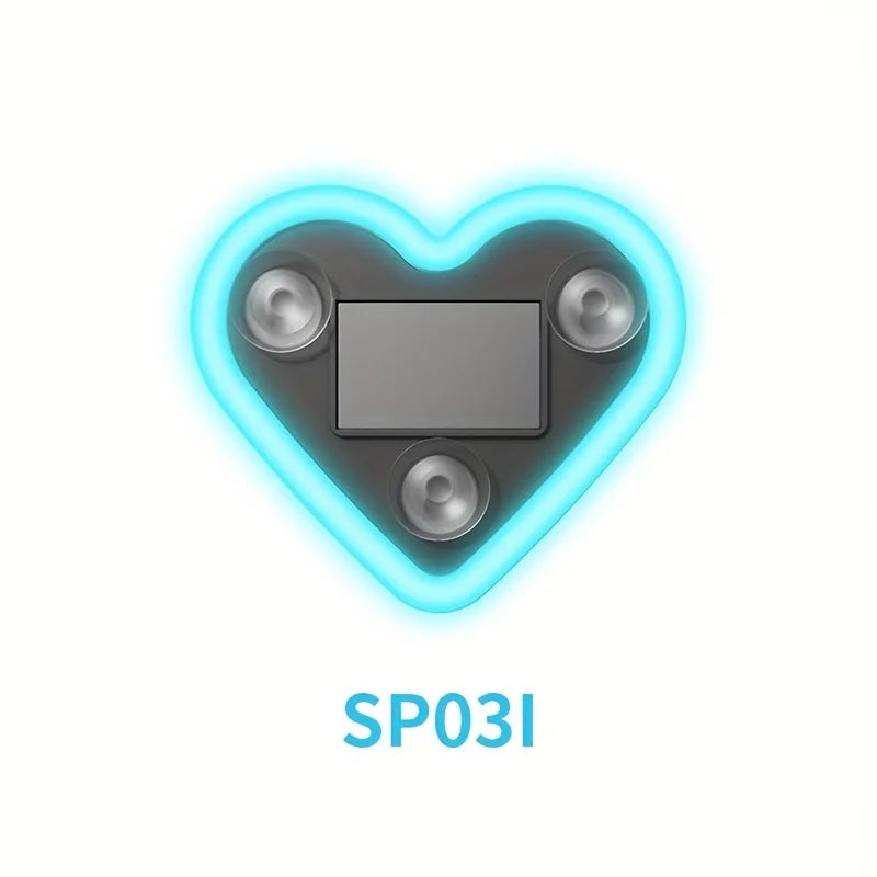 Solar Heart-Shaped RGB LED Car Atmosphere Light | Color-Changing
