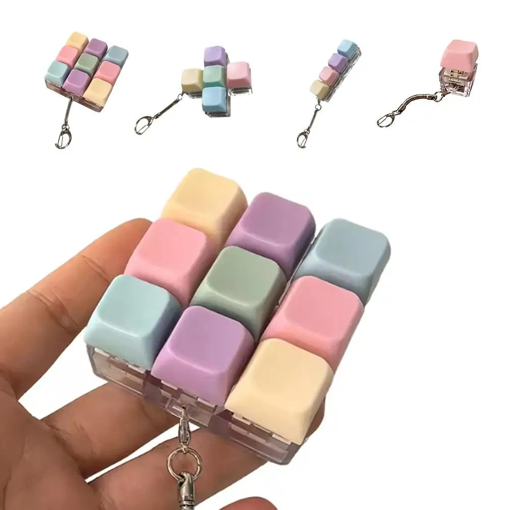 Fidget Keyboard Keychain – Stress Relief Clicker Toy for Adults