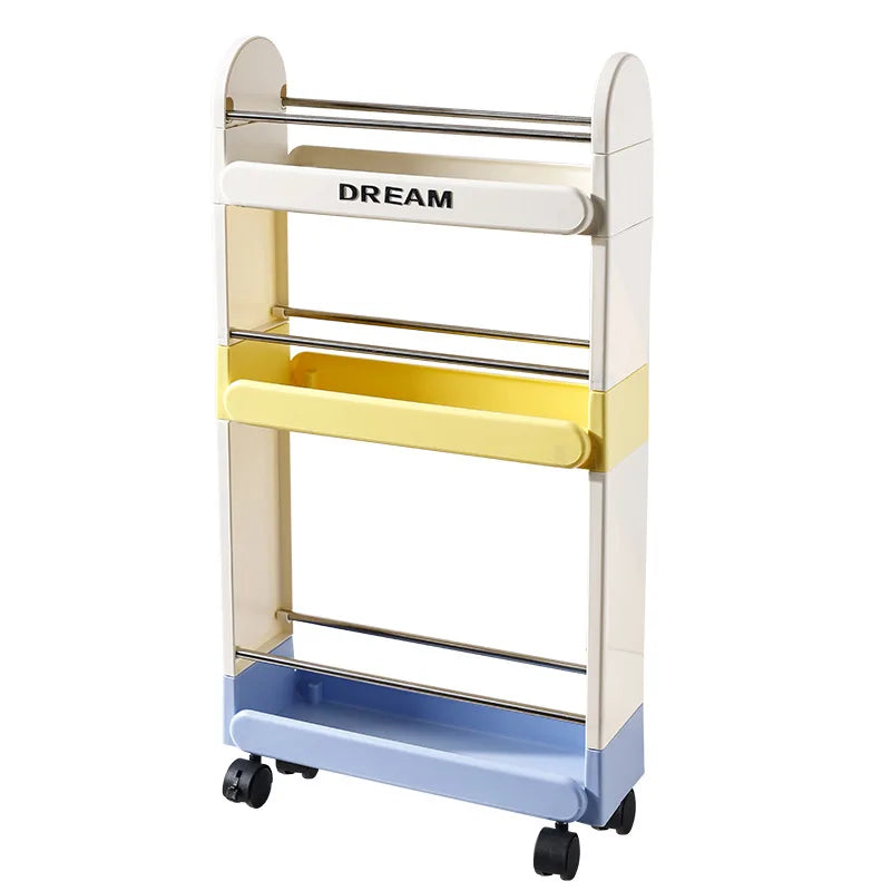 Multi-Tier Bathroom Floor Shelf Adjustable 5-Layer Shower Organizer with Wheels Space-Saving Storage Rack for Kitchen Essentials Peaceful Pleasures Health and Wellness