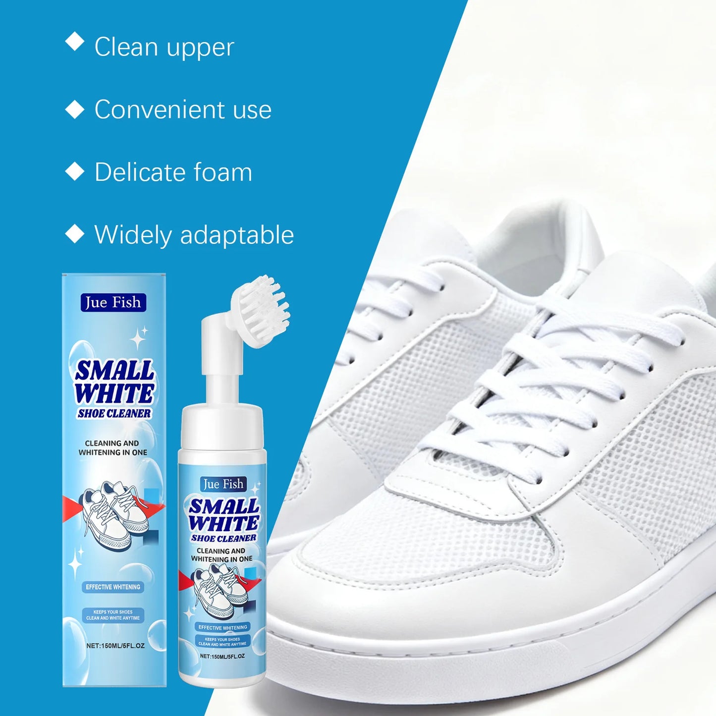 Jue-Fish White Shoe Cleaning Mousse 150ml | Stain Remover