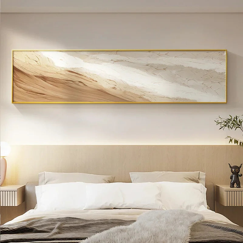 Abstract Oil Painting, 100% Hand Drawn, Modern Bedroom Decoration Painting, Light Luxury Background Wall, Hanging Painting Peaceful Pleasures Health and Wellness