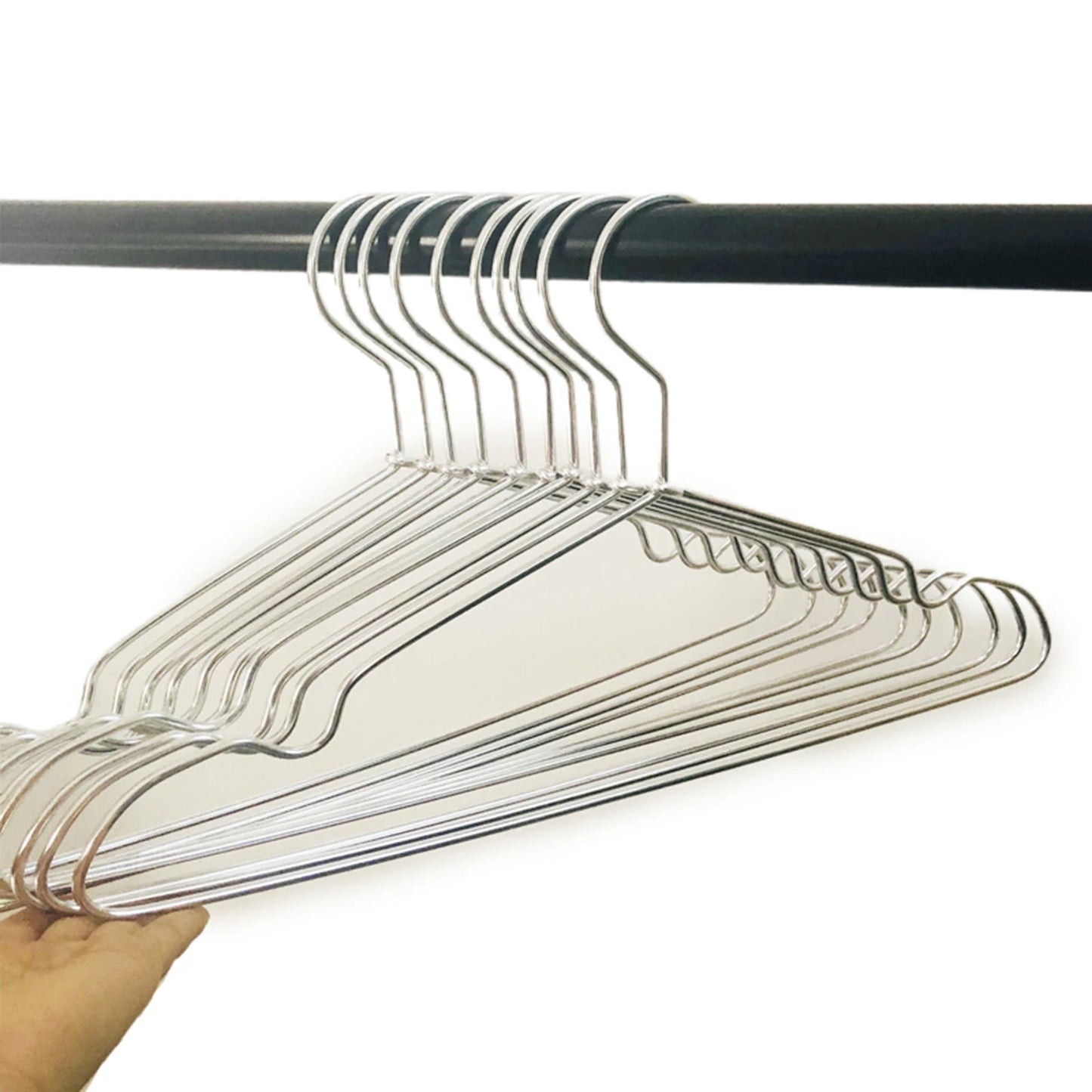 10pcs Silver/Gold Hanger For Clothes Aluminum Alloy Durable Clothes Hanger For Coats Skirts Pants Dress Peaceful Pleasures Health and Wellness A-Silver