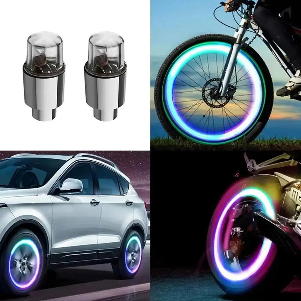 2pcs Motorcycle Bike Wheel Lights Luminous Tire Colorful gas nozzle lamp Universal Led Waterproof Car Accessories Wheel Light Peaceful Pleasures Health and Wellness