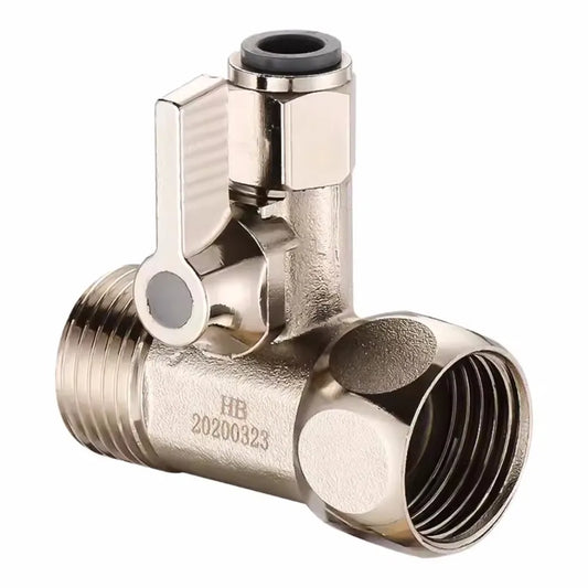 RO Feed Water Adapter 1/2" to 1/4" with Shut-Off Ball Valve Tee RO Water Adapter Oasis Select