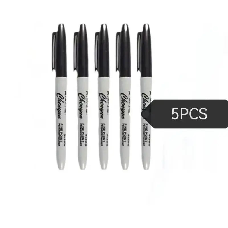 Black Fine Tip Permanent Marker Pens – Waterproof Quick Dry