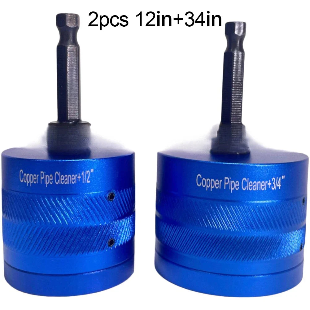 Copper Pipe Cleaning Brush Set – Drill-Powered 1/2, 3/4 & 1 In