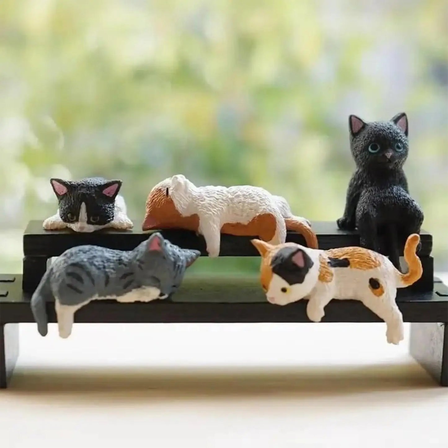 5-Piece Mini Cat Figurines – Home, Car & Desktop Décor