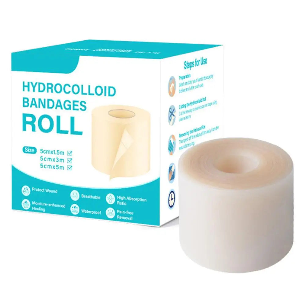 Hydrocolloid Wound Care Roll – Waterproof Self-Adhesive Bandage Dressing 5cm x 1.5m Peaceful Pleasures Health and Wellness 1 roll