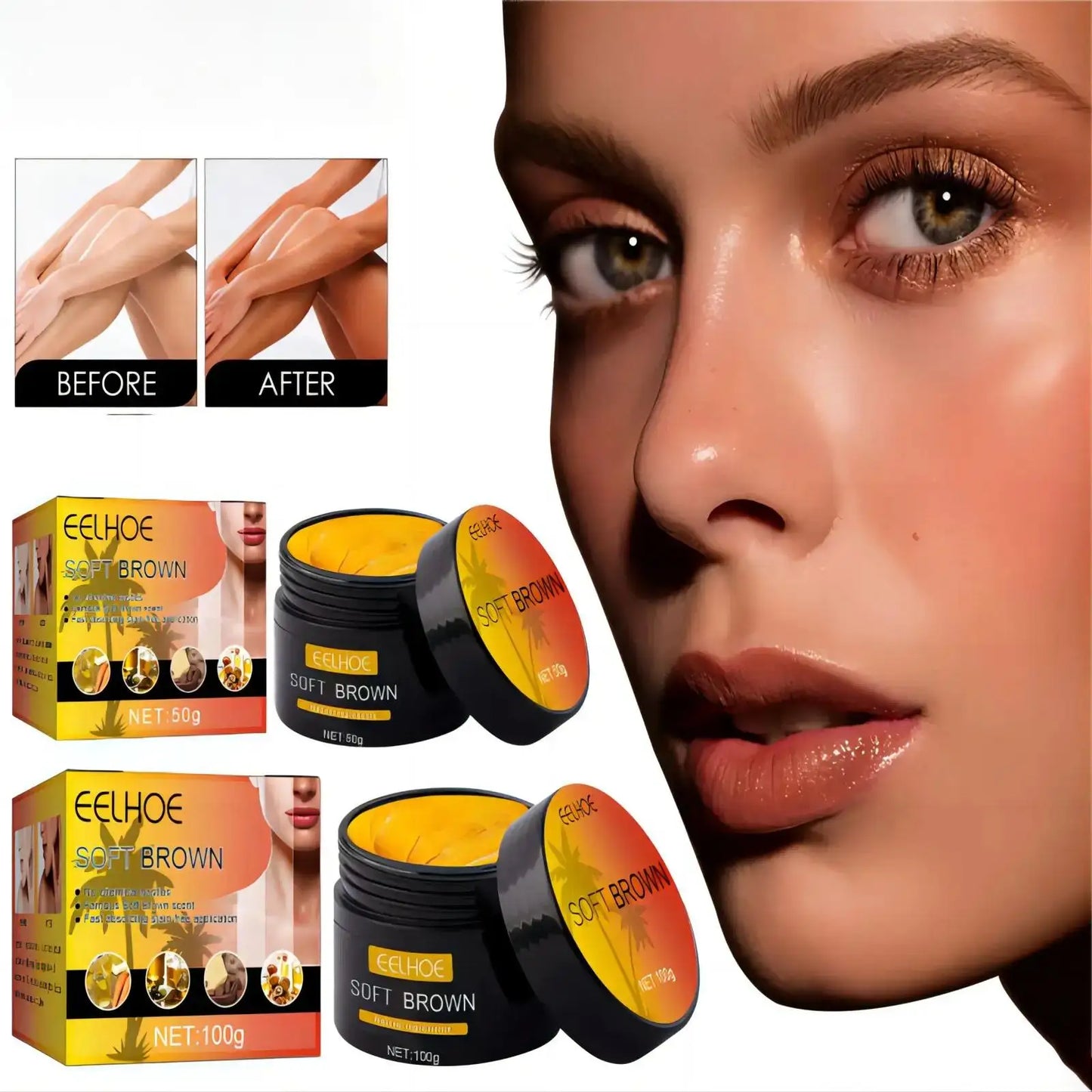 EELHOE Self-Tanning Cream – Natural Bronzer Face & Body