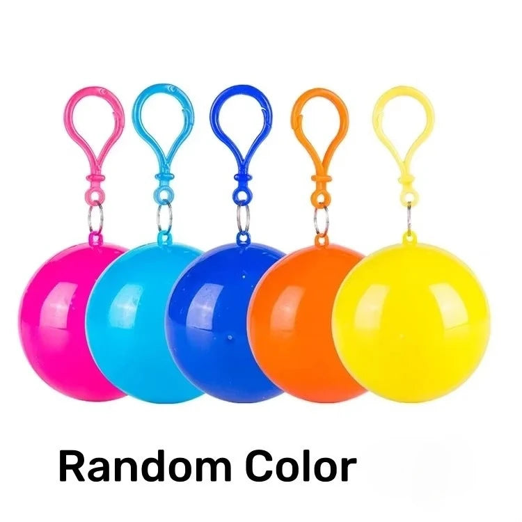 Portable Disposable Raincoat Keychain Ball | Travel Poncho