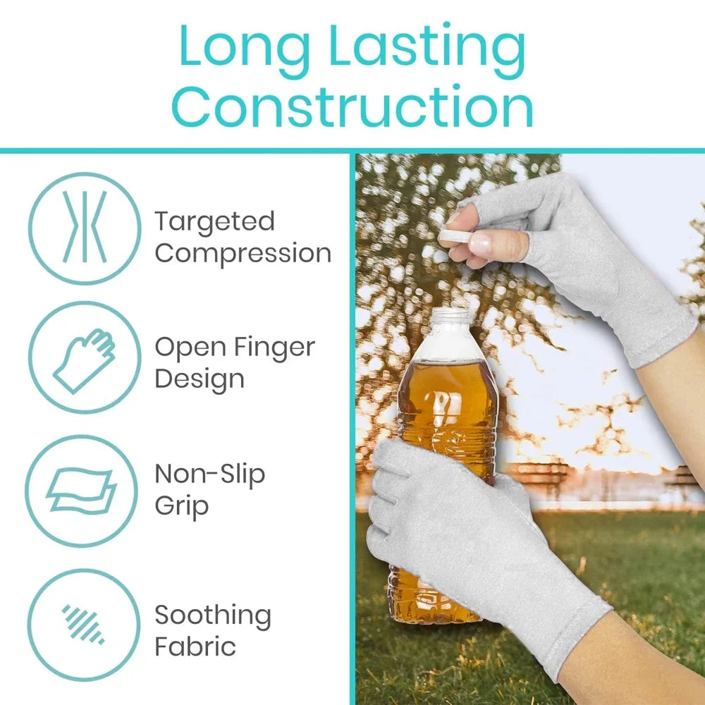 Compression Arthritis Bamboo Gloves – Fingerless Joint Pain Relief Compression Gloves Peaceful Pleasures Health and Wellness