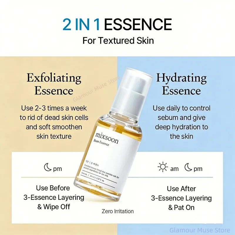 Mixsoon Glow Bean Essence – Exfoliating Hydrating Serum 50ml Peaceful Pleasures Health and Wellness