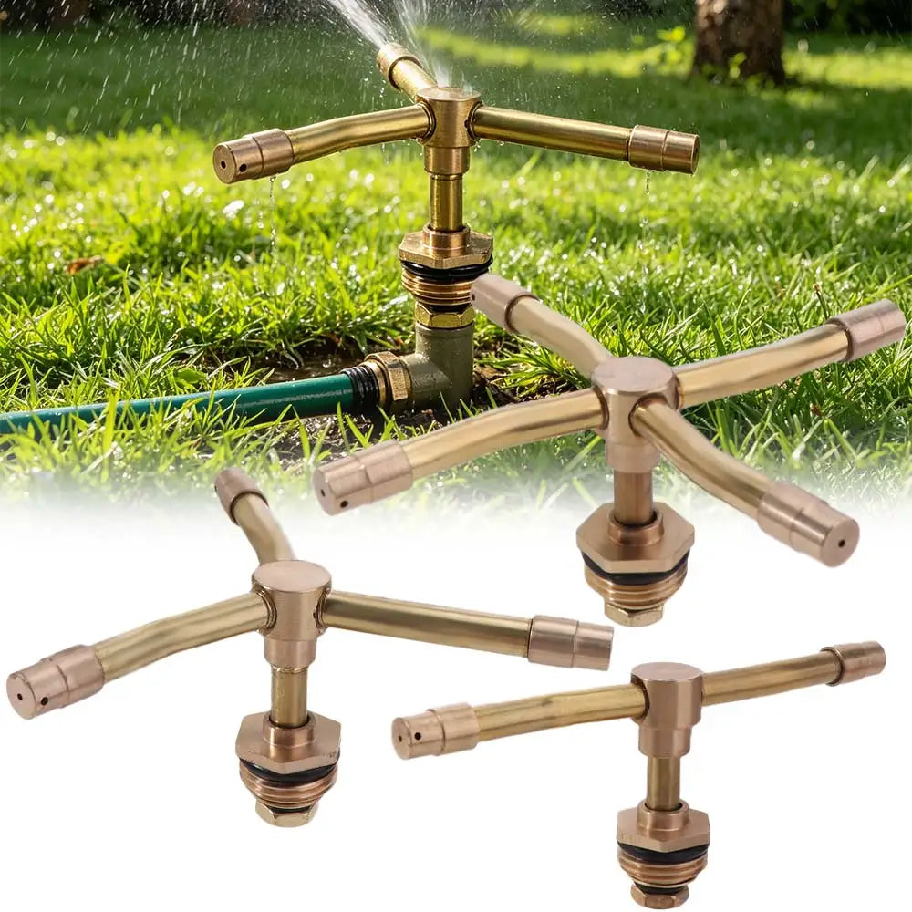 360° Rotary Brass Sprinkler Head – 2/3/4 Arm 1/2" Irrigation