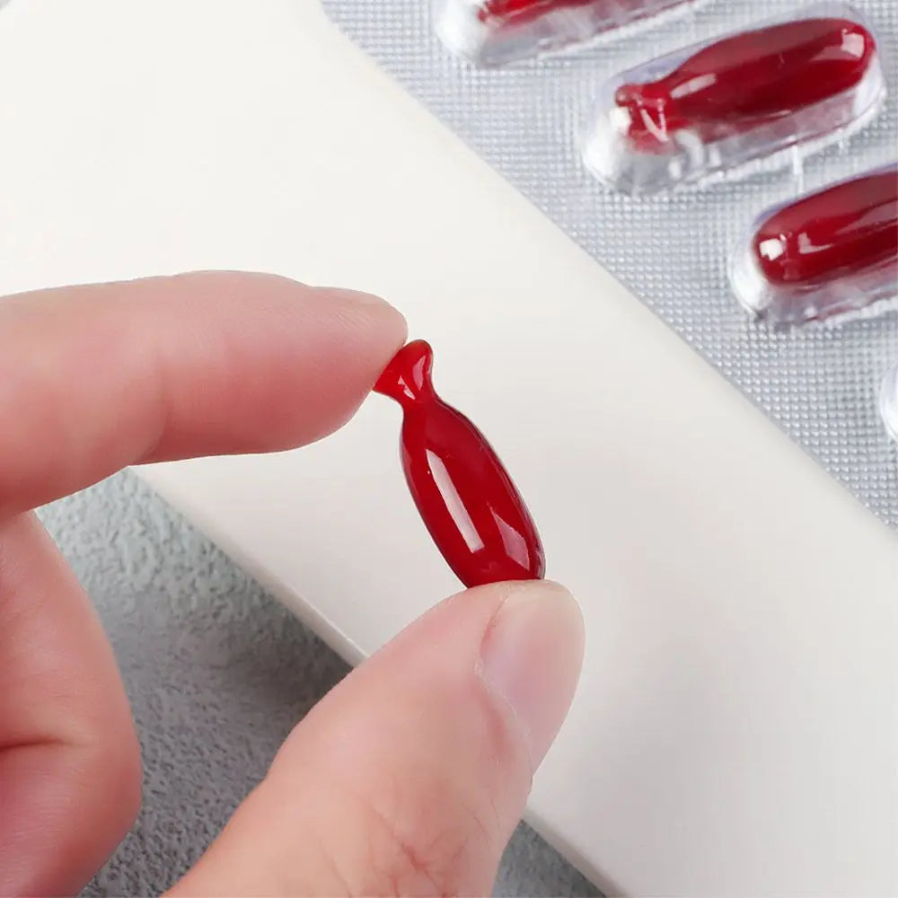 10pcs Fake Blood Pills Prank Toy Hematemesis Capsules Halloween April Fools Day Party Props Funny Scary Vampire Supplies Peaceful Pleasures Health and Wellness