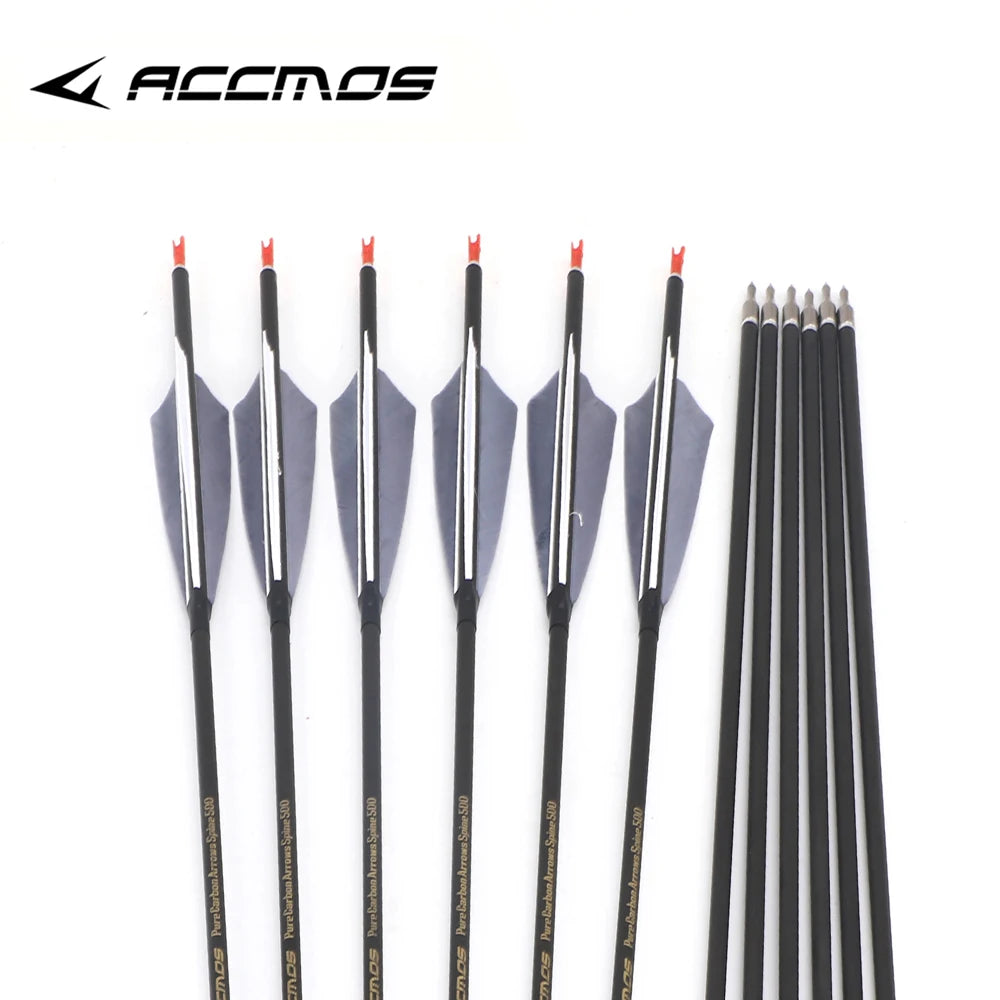 6-12p Pure Carbon Arrow ID6 Spine 300 400 500 600 700 800 Nature