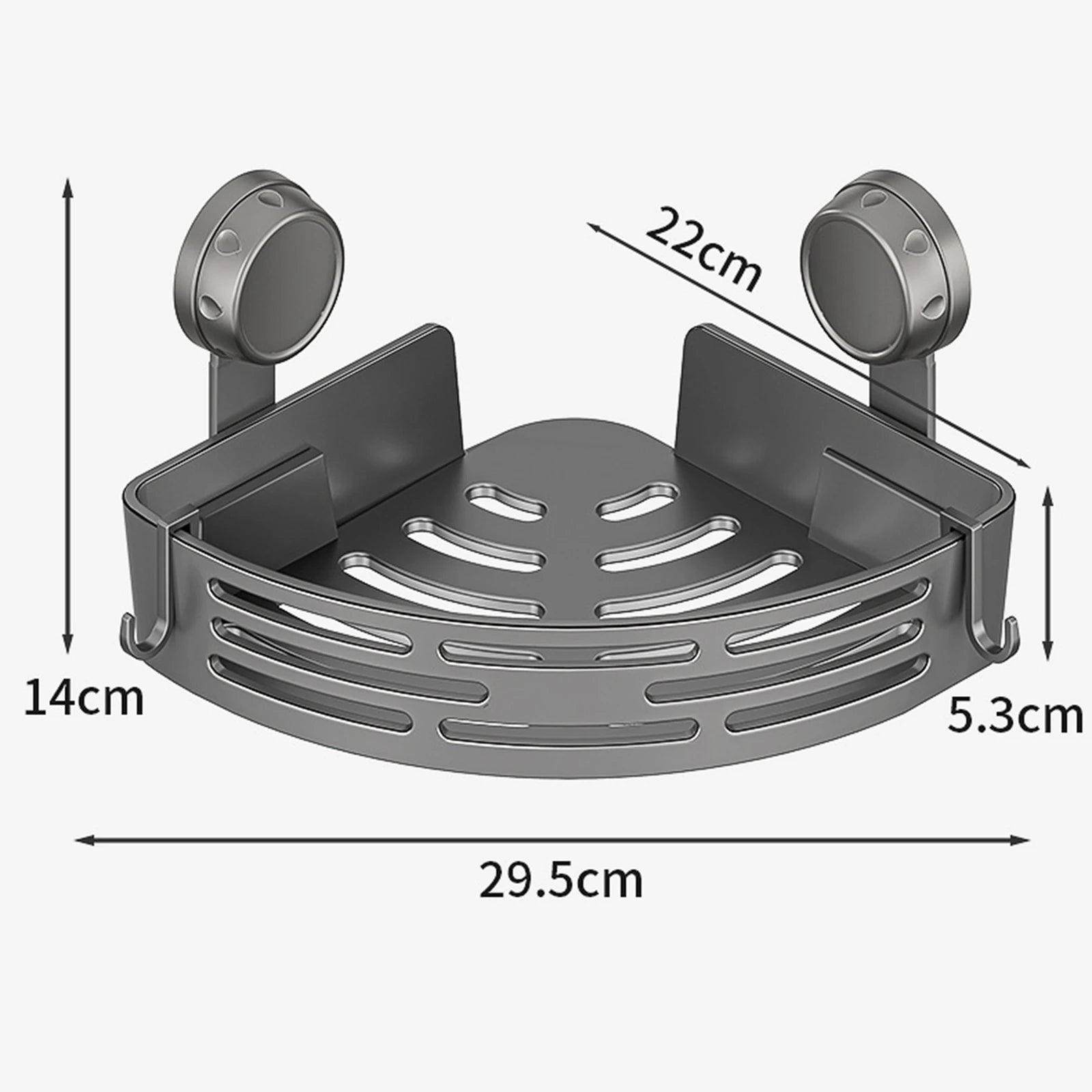 Triangle Corner Suction Cup Shower Caddy with Hooks No Drilling Removable Shower Organizer for Home Decor & Storage Peaceful Pleasures Health and Wellness