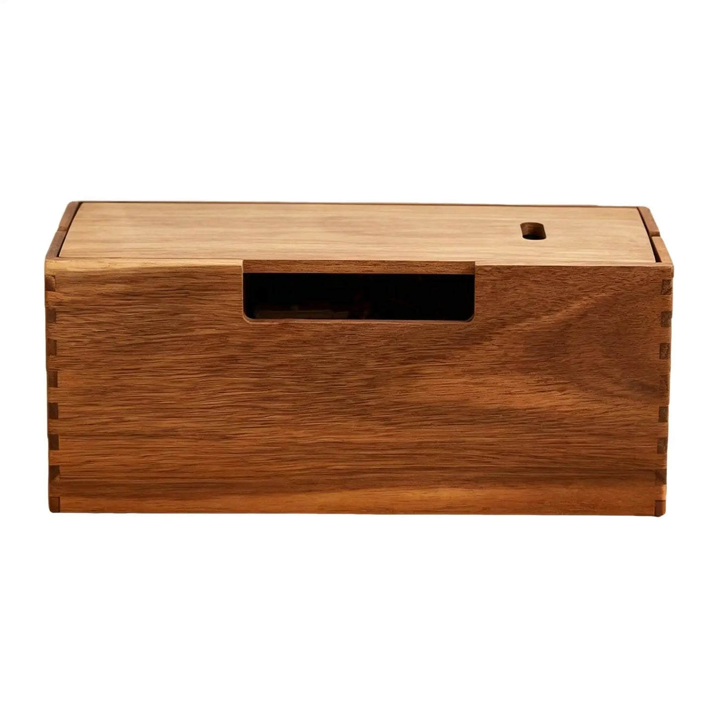 Wooden Cable Management Box – Cord & Charger Organizer