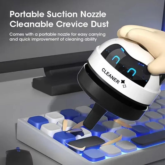 HOMEFISH Mini Desktop Vacuum Cleaner | USB Rechargeable Robot Mini Desktop Vacuum Peaceful Pleasures Health and Wellness