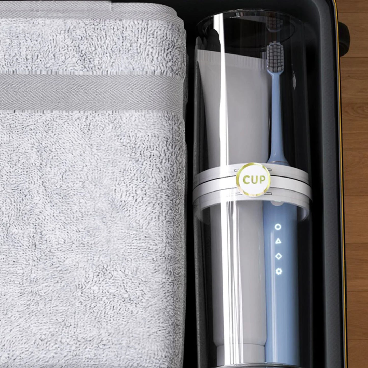 2-in-1 Travel Toothbrush Holder Cup 2-In-1 Wash Storage Transparent Design Suitable for School Outing Camping Peaceful Pleasures Health and Wellness