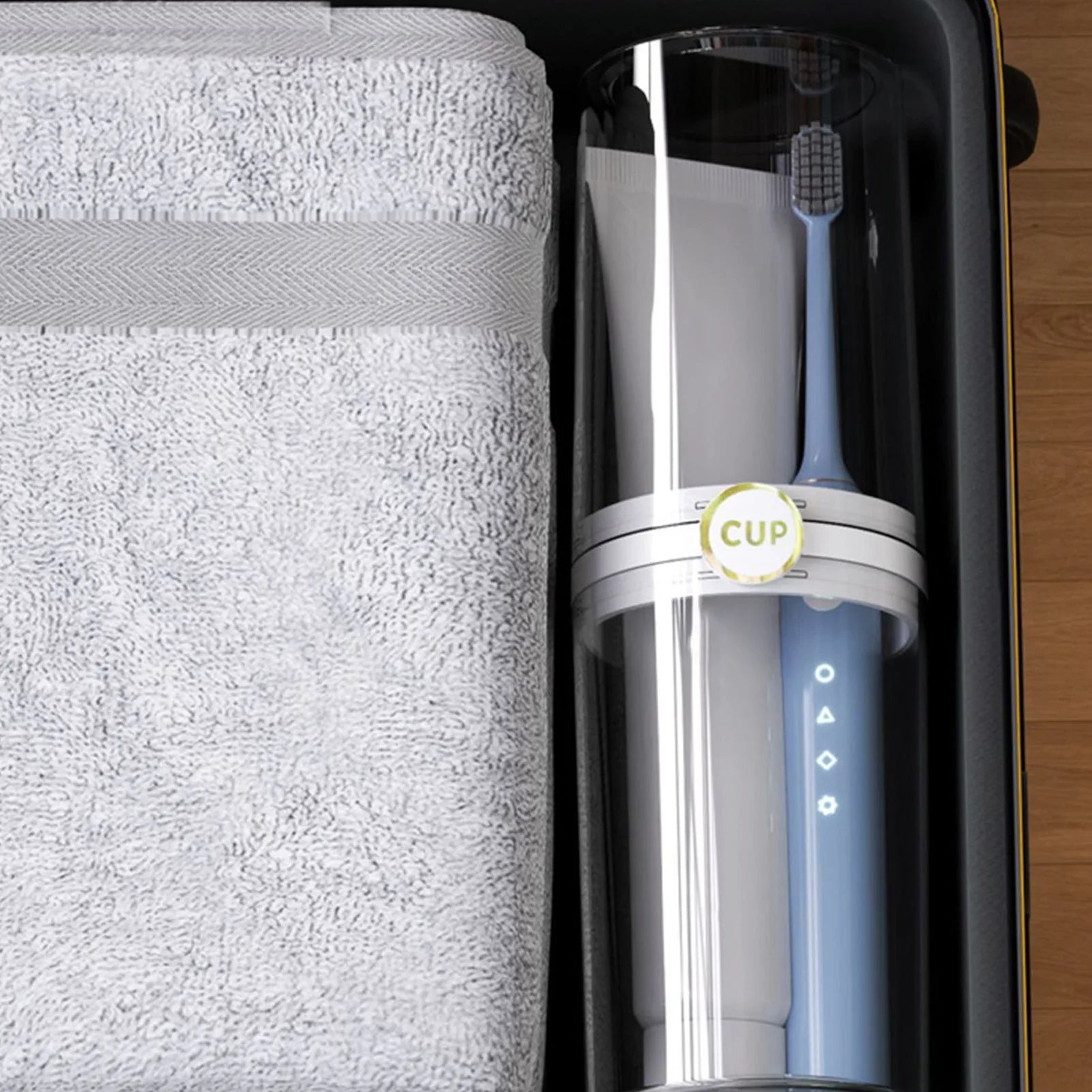 2-in-1 Travel Toothbrush Holder Cup 2-In-1 Wash Storage Transparent Design Suitable for School Outing Camping Peaceful Pleasures Health and Wellness