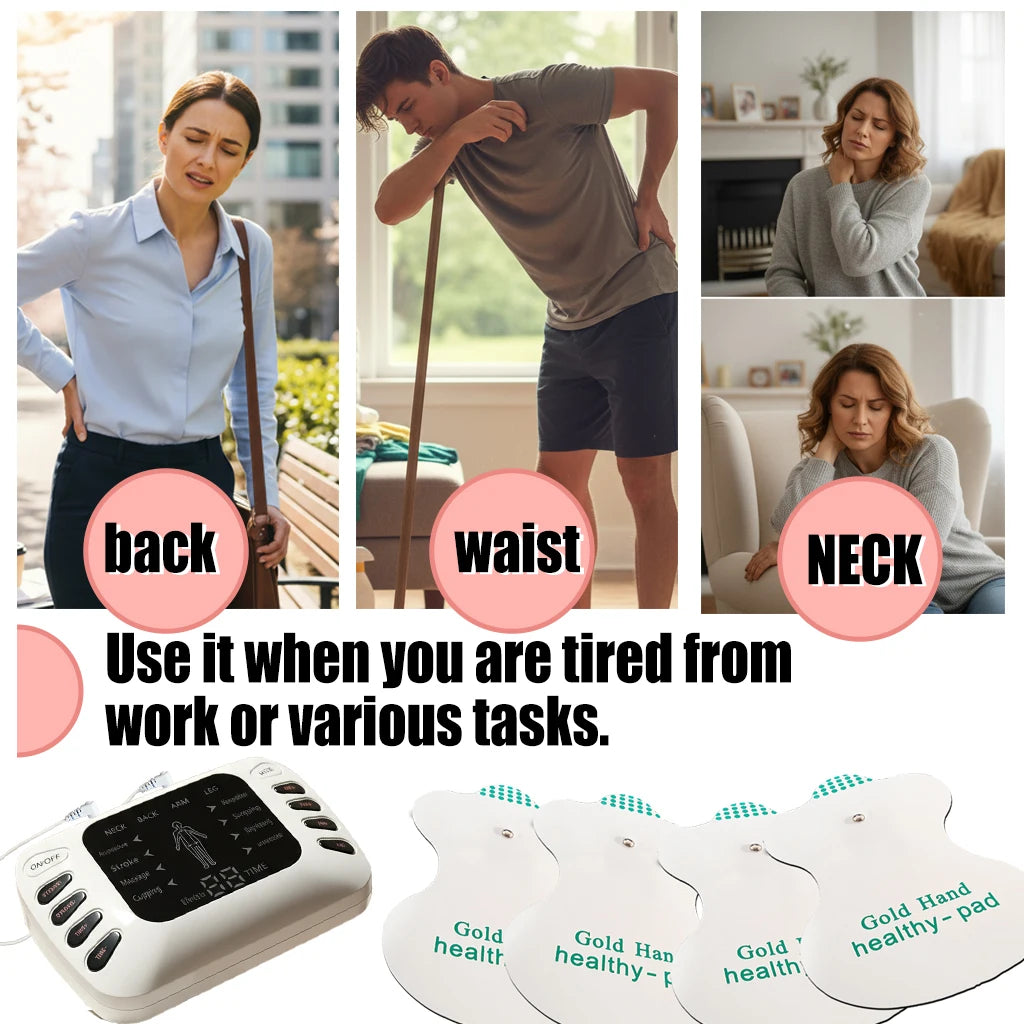 Tens Muscle Stimulator, Ems Low-Frequency Massage Device, a Rechargeable Massager with 8 Adjustable Modes and 50 Intensity Settings, Featuring Timing Function, Mode Adjustment, Intensity Adjustment, and Dual-Channel Muscle Ma Peaceful Pleasures Health and Wellness