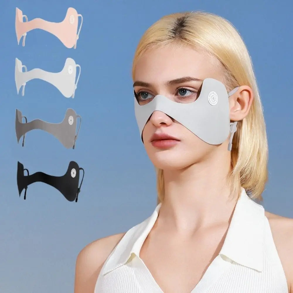 UV Protection Ice Silk Face Mask – Breathable Summer Cover