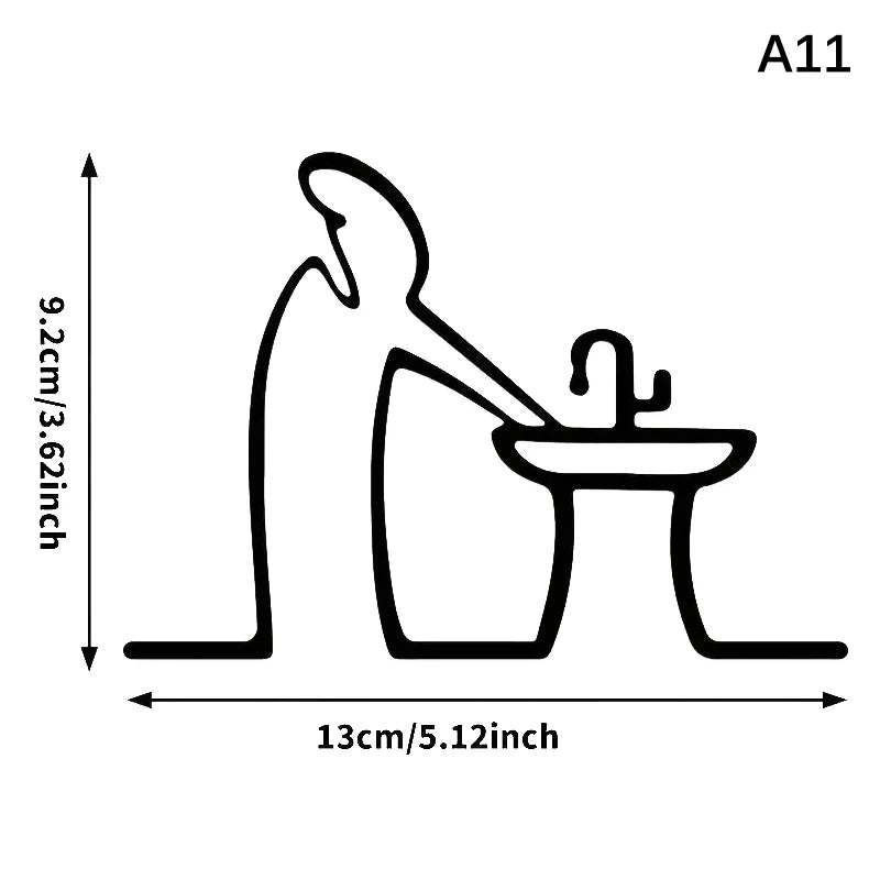La Linea Line Art Wall Sticker Minimalist Self-Adhesive Waterproof Decal For Walls, Doors, Glass, Cars Home And Car Decoration Peaceful Pleasures Health and Wellness A11