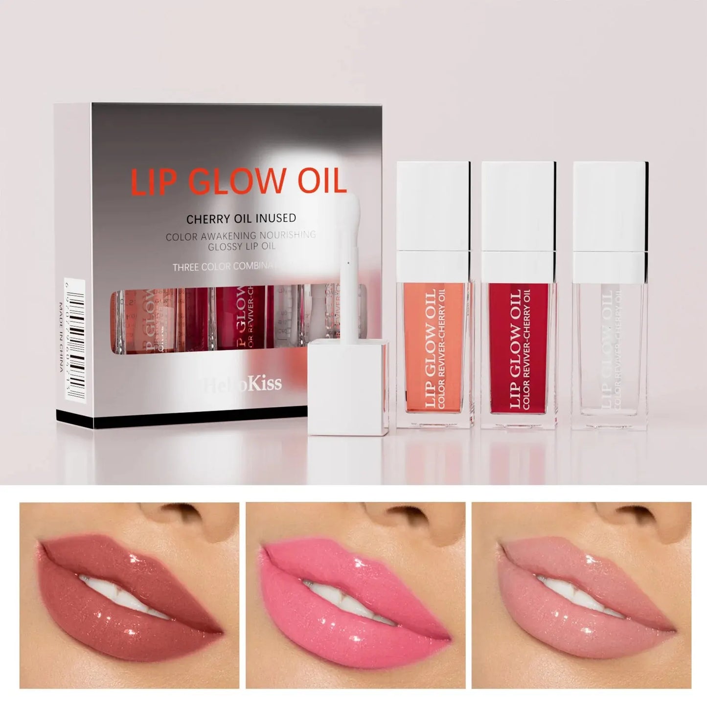 Hello Kiss Crystal Jelly Lip Oil Set | Tinted Plumping Gloss