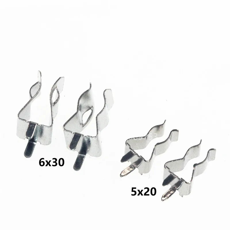 50Pcs 5*20mm 6*30mm The fuse clip Fuse holder Fuse clip 5X20MM Insurance header Copper clamp Peaceful Pleasures Health and Wellness 6x30mm