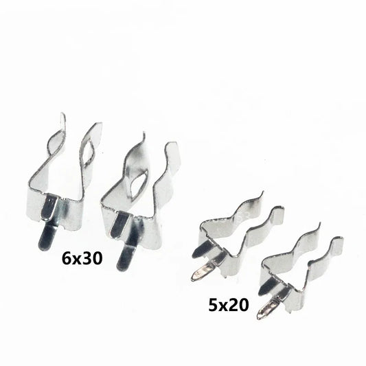 50Pcs 5*20mm 6*30mm The fuse clip Fuse holder Fuse clip 5X20MM Insurance header Copper clamp Peaceful Pleasures Health and Wellness 6x30mm