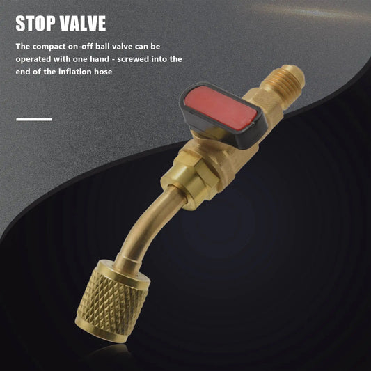 A36T-Angled Compact Ball Valve 1/4 Inch SAE, Air Conditioning Refrigerant R410A R134A Shut Valve,3PCS R410A R134A Shut Valves Peaceful Pleasures Health and Wellness goldblueyellowred