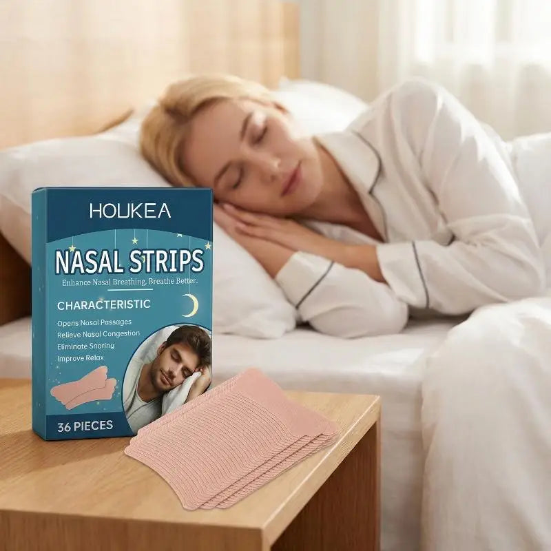 36Pcs,Breath Nasal Strips,Sleep Nose Strips,Anti Snoring Nose Strips for Breathing,Exercise Air and Improve Sleep Peaceful Pleasures Health and Wellness