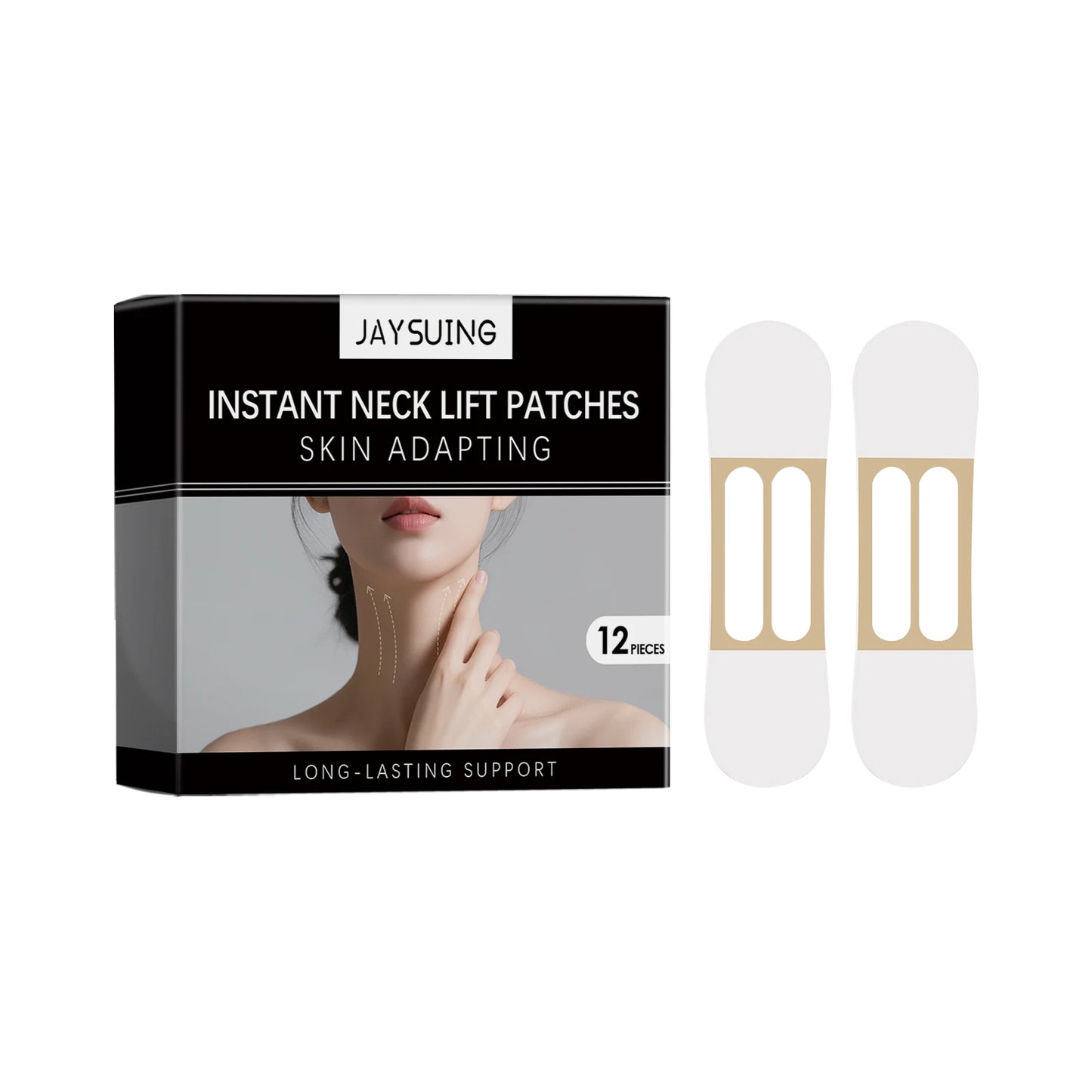 Hyaluronic Acid Neck Lifting Patches Fade Fine Lines Reduce Droop Improve Skin Elasticity Enhance Contour Sense Neck Care Patch Peaceful Pleasures Health and Wellness 12PCS