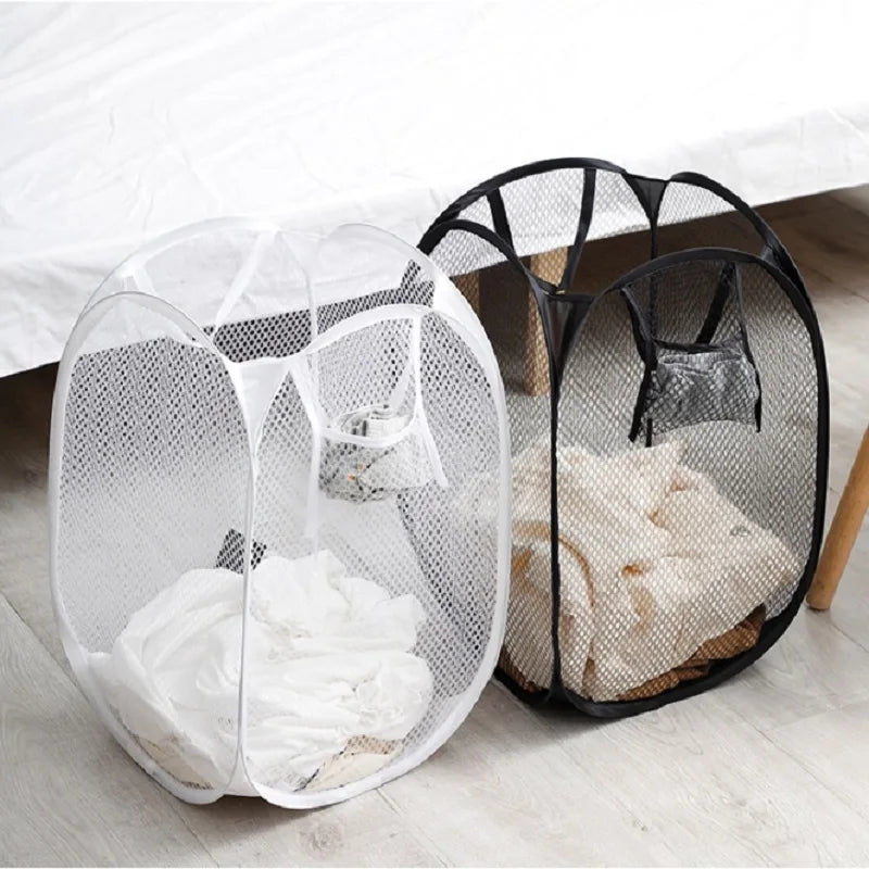 Foldable Hand-Held Laundry Basket Dirty Clothes Storage Grid Basket Household Organizer for Clothes Home Storage Toy Basket Peaceful Pleasures Health and Wellness