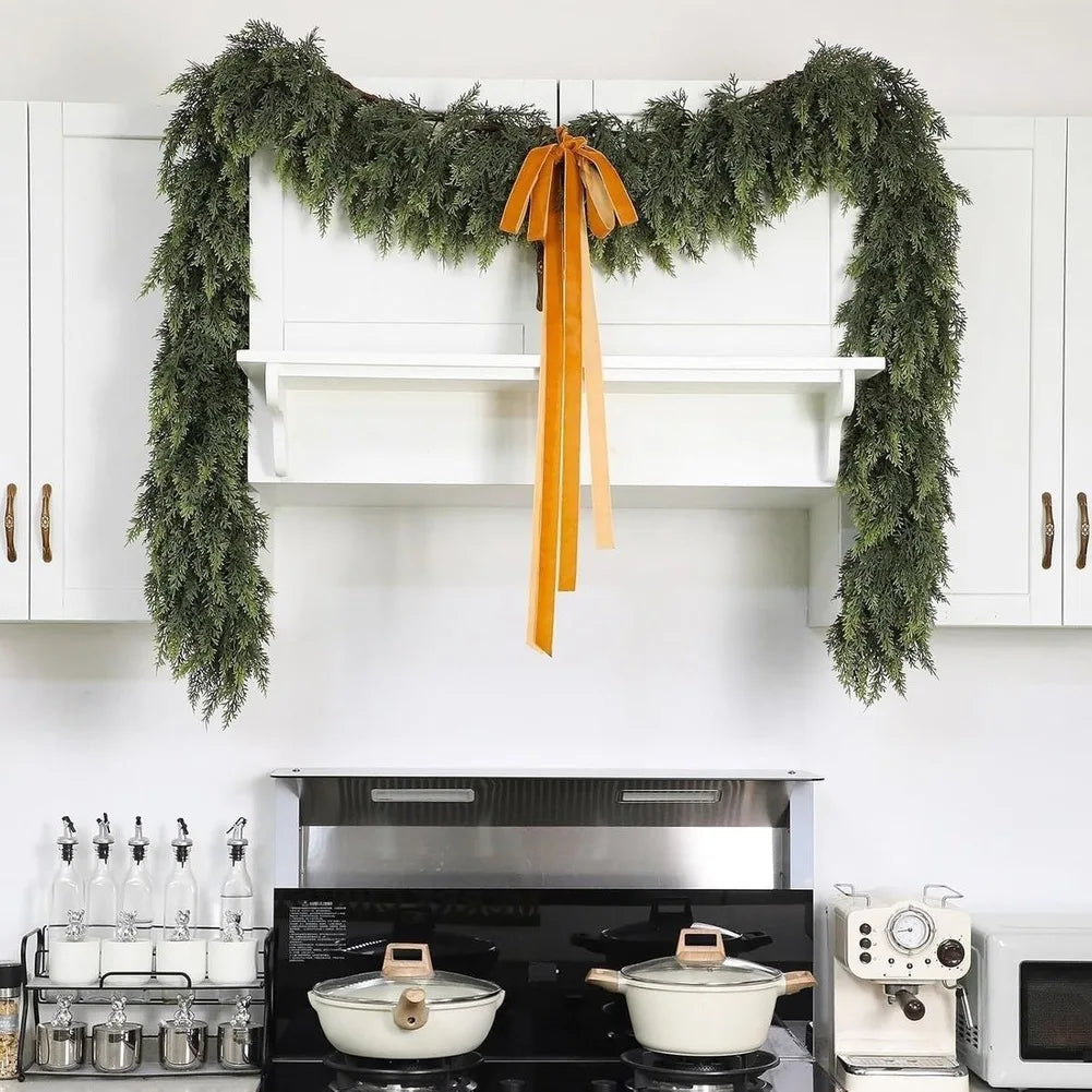 Christmas Cedar Garland Artificial Real Touch Thickness Realistic