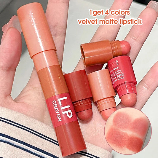 4-Color Matte Velvet Mist Lipstick,1Pc Waterproof Non-Stick Cup Long-Lasting Wear Lipstick For Women Peaceful Pleasures Health and Wellness