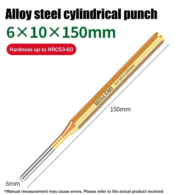 Brass Roll Pin Punch Tool 2–10mm | 150mm Chisel Cone Punch
