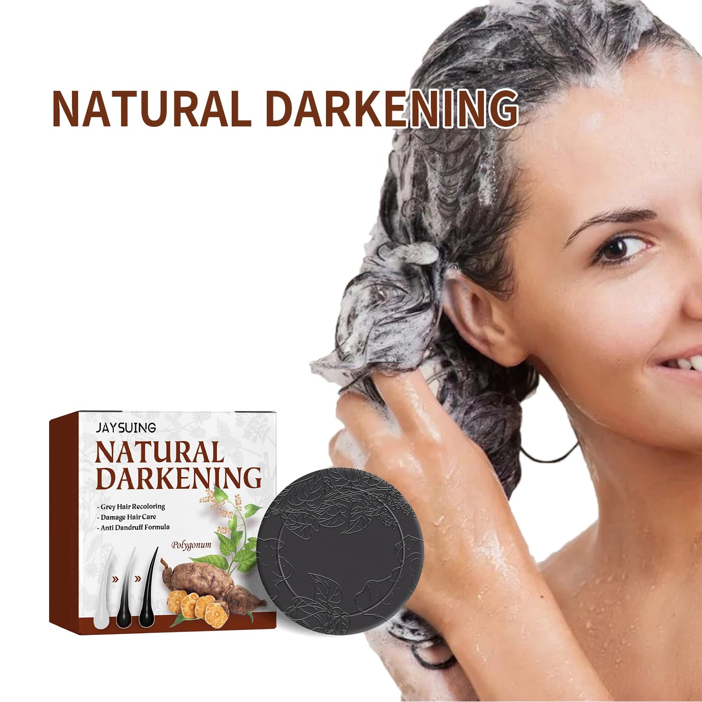 He Shou Wu Black Hair Shampoo Bar | Natural Gray Hair Treatment
