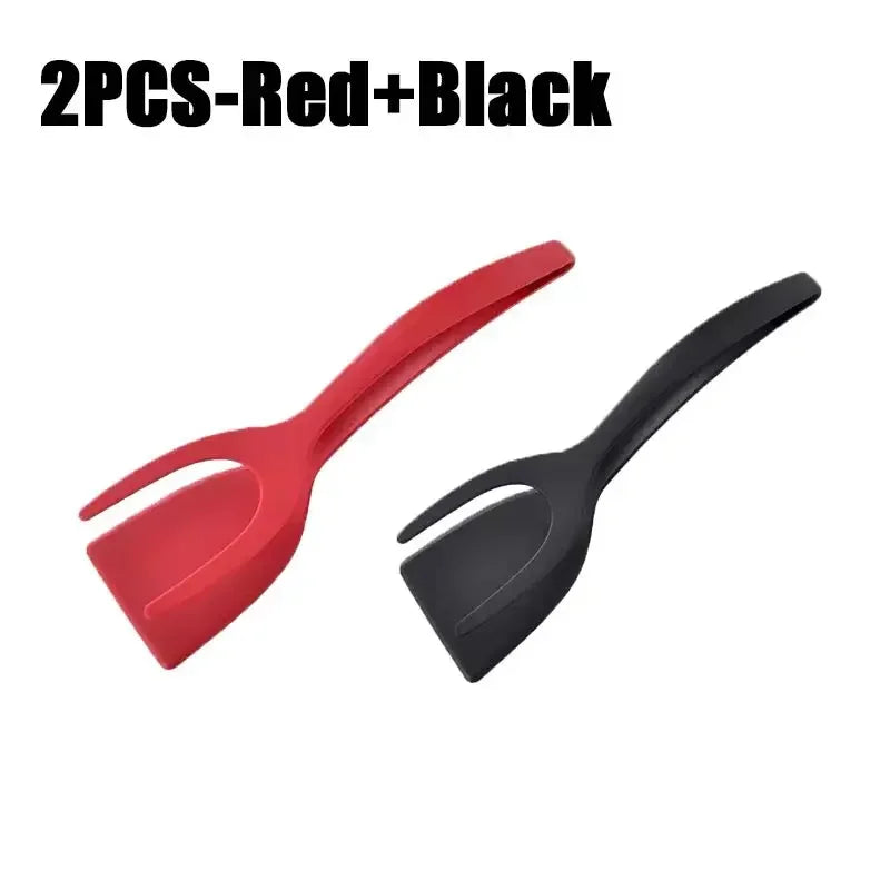 2-in-1 Silicone Spatula Tongs – Egg, Pancake & Steak Turner